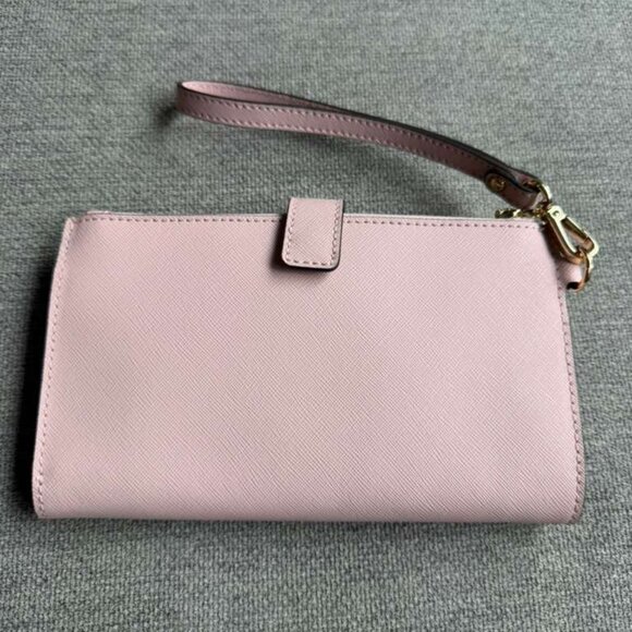 Michael Kors Jet Set Travel Double Zip Wristlet Wallet Pink Powder Blush - Picture 9 of 12